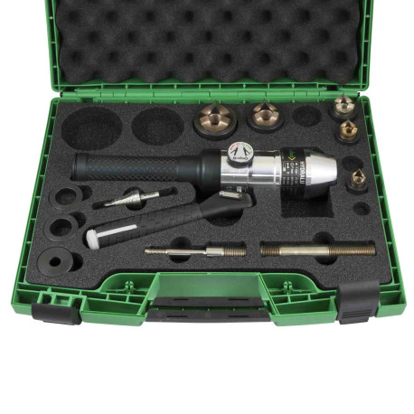 Coffret poinçonnage inox e-vo3X  - 5 emporte-pièces ISO 16 à 40  - 2 axes - 1 appareil HYDRALU