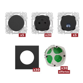 Probox appareillage + RJ45 Odace 2025 - Schneider Electric - Noire