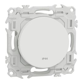 Va-et-Vient / Interrupteur / Poussoir Odace Schneider Electric - IP44 - 10AX - Avec enjoliveur blanc