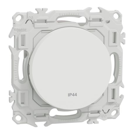 Va-et-Vient / Interrupteur / Poussoir Odace Schneider Electric - IP44 - 10AX - Avec enjoliveur blanc