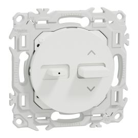 Combiné commande volets roulants + éclairage Odace Schneider Electric - A leviers - 6/10AX - Blanc