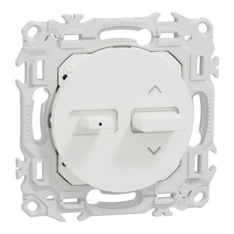 Combiné commande volets roulants + éclairage Odace Schneider Electric - A leviers - 6/10AX - Blanc