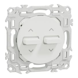 Double Interrupteur / Poussoir volets-roulants Odace Schneider Electric - A leviers - Blanc
