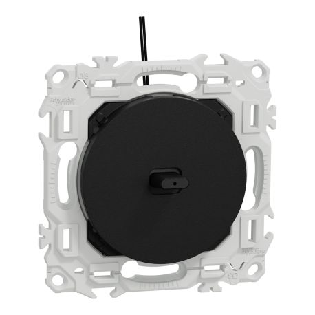 Va-et-Vient / Interrupteur / Poussoir à levier lumineux Odace Schneider Electric - LED verte 0.15mA - 10AX - Noir
