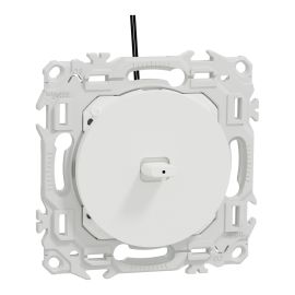 Va-et-Vient / Interrupteur / Poussoir à levier lumineux Odace Schneider Electric - LED verte 0.15mA - 10AX - Blanc