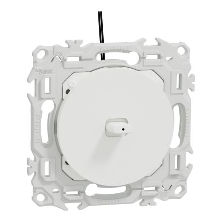 Va-et-Vient / Interrupteur / Poussoir à levier lumineux Odace Schneider Electric - LED verte 0.15mA - 10AX - Blanc