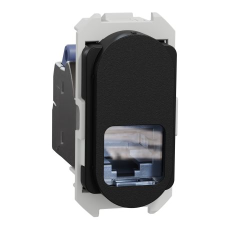Module prise RJ45 Odace Schneider Electric - Cat.6 - STP - Avec enjoliveur - Noir