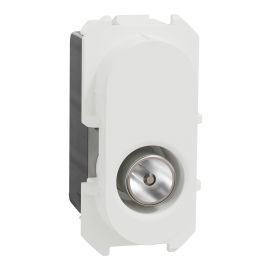Module prise TV Odace Schneider Electric - Sortie Coaxiale - Avec enjoliveur -  Blanc