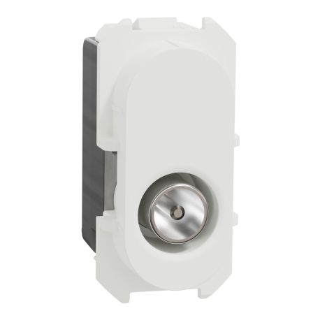 Module prise TV Odace Schneider Electric - Sortie Coaxiale - Avec enjoliveur -  Blanc