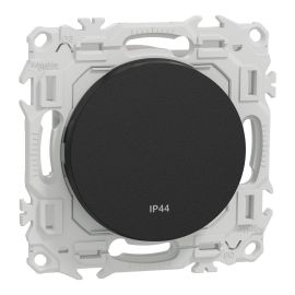 Va-et-Vient / Interrupteur / Poussoir Odace Schneider Electric - IP44 - 10AX - Avec enjoliveur - Noir