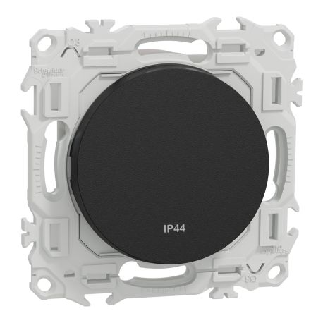Va-et-Vient / Interrupteur / Poussoir Odace Schneider Electric - IP44 - 10AX - Avec enjoliveur - Noir
