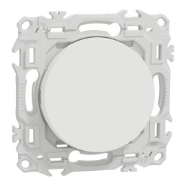 Va-et-Vient / Interrupteur / Poussoir Odace Schneider Electric - Avec neutre - 10AX - Avec enjoliveur - Blanc
