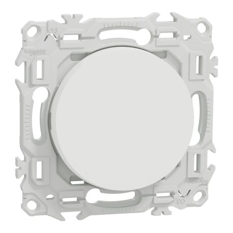 Va-et-Vient / Interrupteur / Poussoir Odace Schneider Electric - Avec neutre - 10AX - Avec enjoliveur - Blanc