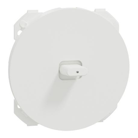 Enjoliveur simple à levier avec voyant Odace Schneider Electric - Pour va-et-vient ou poussoir à bascule - Blanc