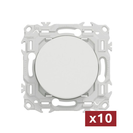 Pack de 10 Va-et-Vient / Interrupteurs / Poussoirs Odace 2025 Schneider Electric - Sans neutre - Blanc