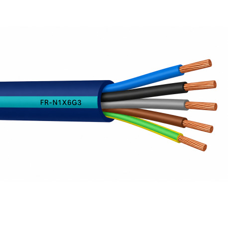 Câble électrique ERP rigide FR-N1X6G3 5G6 mm²