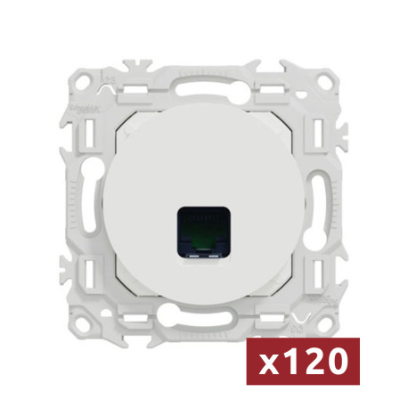 Pack de 120 prises RJ45 Odace Schneider Electric - Cat.6 - UTP - Blanc