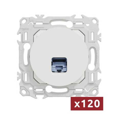 Pack de 120 prises RJ45 Odace Schneider Electric - Cat.6 - STP - Blanc