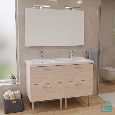 Pack Meuble de Salle de Bain 120 cm complet avec vasque et robinetterie