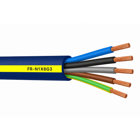 Câble électrique ERP rigide FR-N1X6G3 5G2,5 mm²