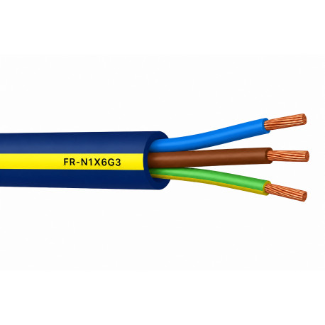 Câble électrique ERP rigide FR-N1X6G3 3G2,5 mm²