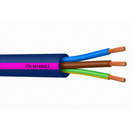 Câble électrique ERP rigide FR-N1X6G3 3G1,5 mm²