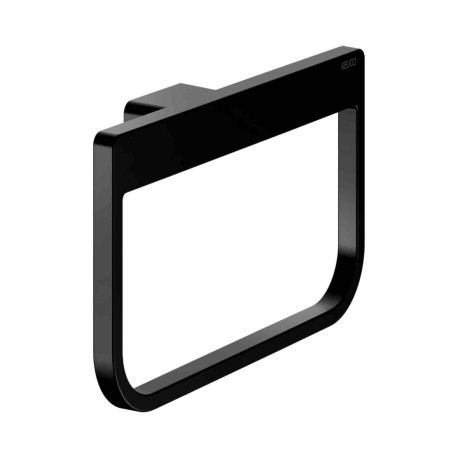 Porte-serviettes anneau Aveno - Pivotant - L.240mm - A visser ou à coller - Noir mat