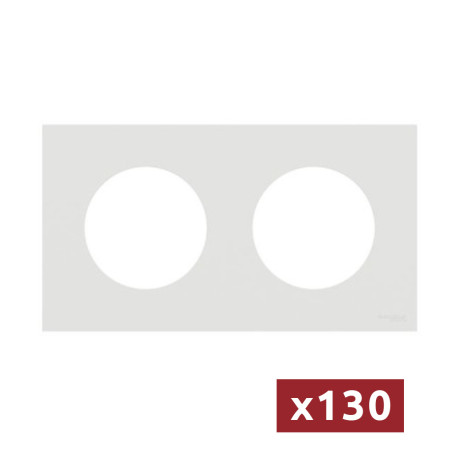 Pack de 130 plaques Odace Schneider Electric - 2 postes - Entraxe 71mm - Blanc