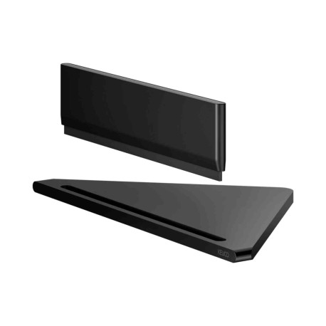Tablette de douche d'angle avec raclette Aveno - Murale - A visser ou à coller - Noir mat