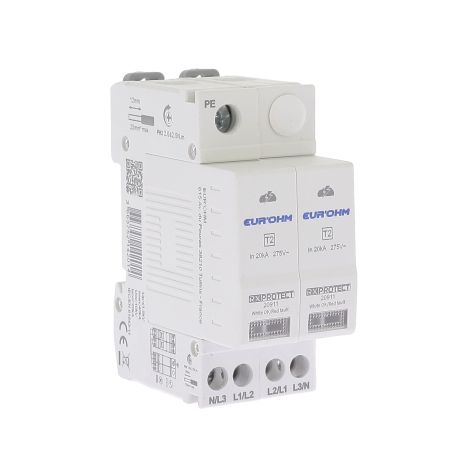 Parafoudre 3P+N T2  RX Protect Eur'Ohm - Imax 40kA - In 20kA - 2 modules