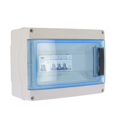 Tableau électrique Green'Ohm PV Evo Eur'Ohm - 1Rx13M - 3 à 4KW - IP55 - Gris - Pré-câblé