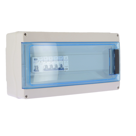 Tableau électrique Green'Ohm PV Evo Eur'Ohm - 1Rx18M - 6 à 8KW - IP55 - Gris - Pré-câblé