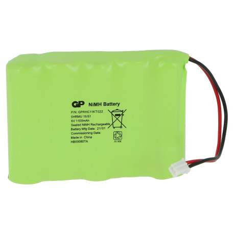 Batterie de remplacement NiMH 6V 1100mAh pour BAES Ambiance Uralife V