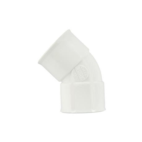 Coude simple PVC FF évacuation 45° femelle/femelle DN40