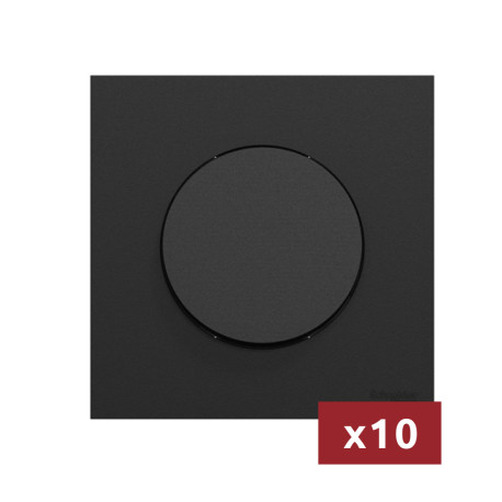 Pack 10 va-et-vient / interrupteurs / poussoirs avec plaques Odace 2025 Schneider Electric - Noir