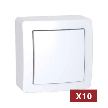 Pack de 10 interrupteurs simples - Alréa - Blanc - Schneider Electric