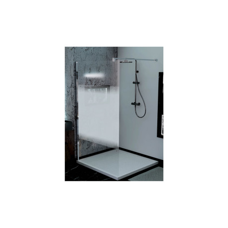 Paroi de douche fixe Ixia II 100 cm verre sérigraphié