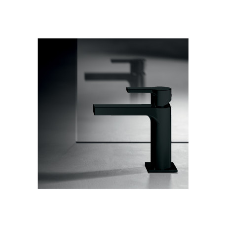 Robinet mitigeur de lavabo noir mat avec vidage tirette