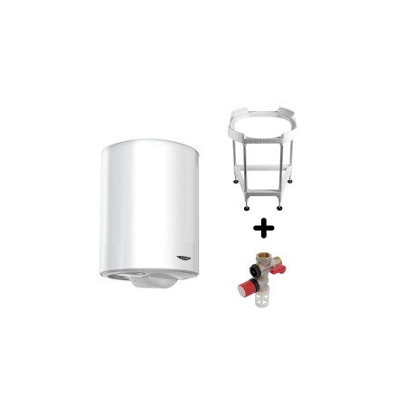 Pack Chauffe-eau Ariston INITIO Vertical Mural Blindé 100 l + Trépied et Groupe de Sécurité
