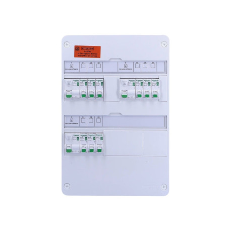 Tableau électrique pré-équipé Resi9 XE - 2 rangées - 3ID - 40A - 9 disjoncteurs - 13 modules