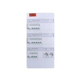 Tableau électrique pré-équipé Resi9 XE - 3 rangées - 3ID - 63A - 2 prises - 12 disjoncteurs - 13 modules