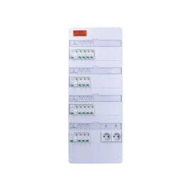 Tableau électrique pré-équipé Resi9 XE - 4 rangées - 4ID - 40A et 63A - 2 prises - 14 disjoncteurs - 13 modules