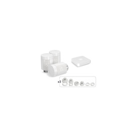 Pack de 3 têtes thermostatiques intelligentes + adaptateur + 1 box maison connectée Tydom Home
