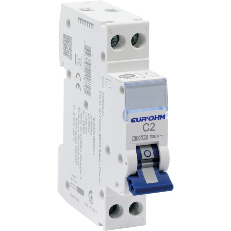 Lot de 10 Disjoncteurs Eur'Ohm - 1P+N - 2A