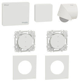 Pack Wiser Confort d'Été 2 - 1 Détecteur de température + 2 Commandes volet roulant Odace + Wifi + 1 Détecteur de mouvement