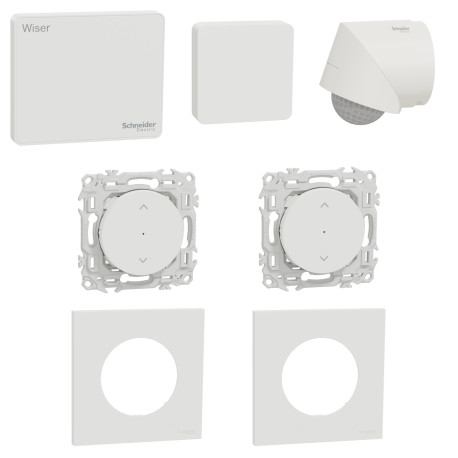 Pack Wiser Confort d'Été 2 - 1 Détecteur de température + 2 Commandes volet roulant Odace + Wifi + 1 Détecteur de mouvement