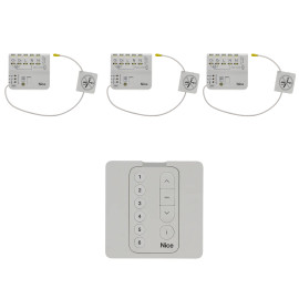 MINISHUTTER KIT : Kit connecté de 3 micromodules volet roulant et 1 télécommande 6 canaux