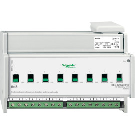 Actionneur de commutation KNX 8 sorties 230V 16A - A détection courant + commande manuelle