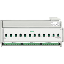 Actionneur de commutation KNX 12 sorties 230V 16A - A détection courant + commande manuelle