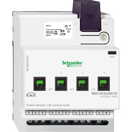 Actionneur de commutation KNX 4 sorties 16A - Commande manuelle
